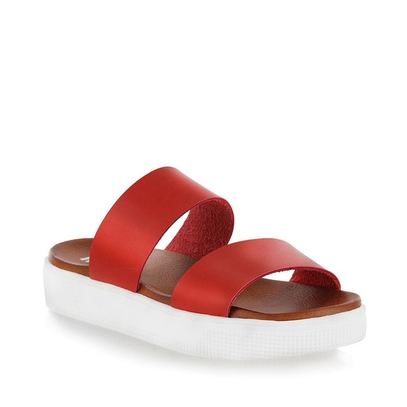 Two Strap Chunky Thick Platform Flatform Sandal - Picture 4 of 4